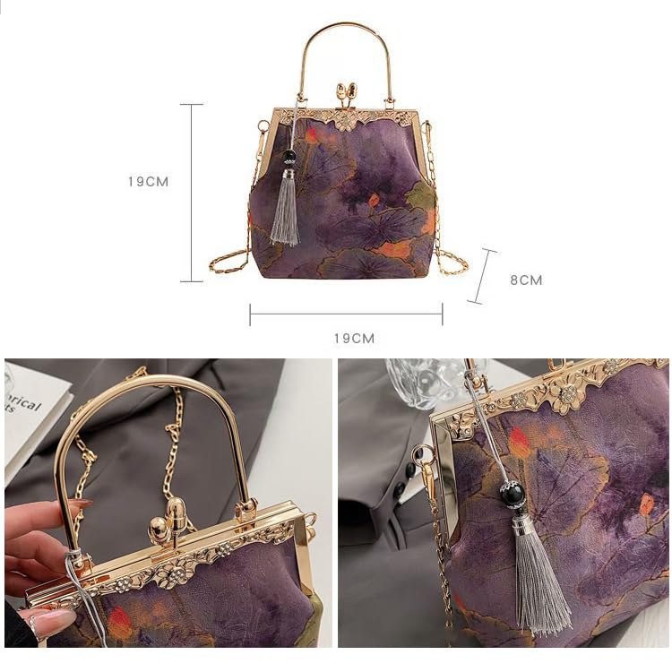 Chinese women's retro printed handbag, embroidered shoulder bag, large capacity bag, dinner and wedding gifts2