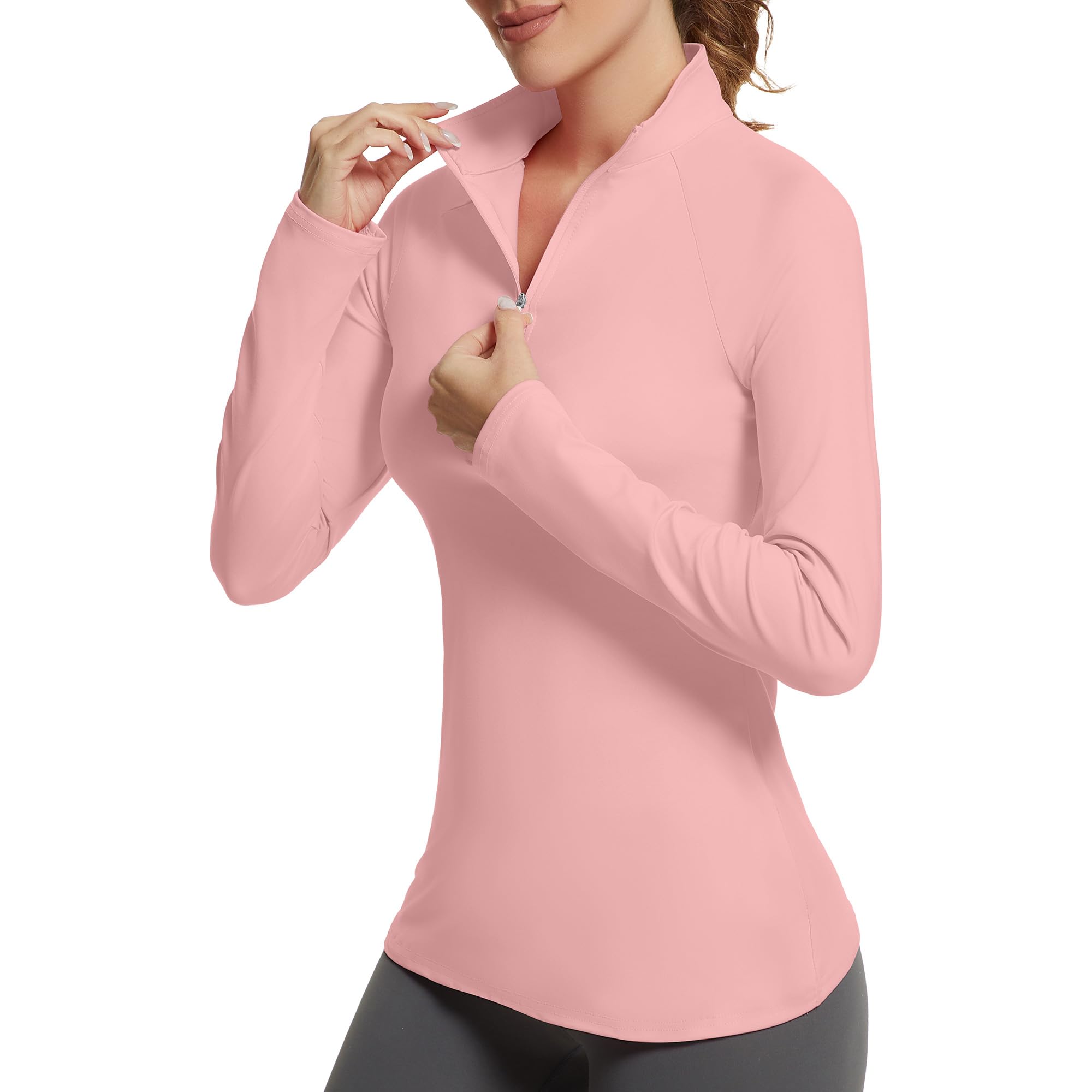 GGOV Golf Shirts for Woman UPF 50+ Sun Protection Quick Dry Lightweight Long Sleeve Polo Shirts for Woman Rash Guard