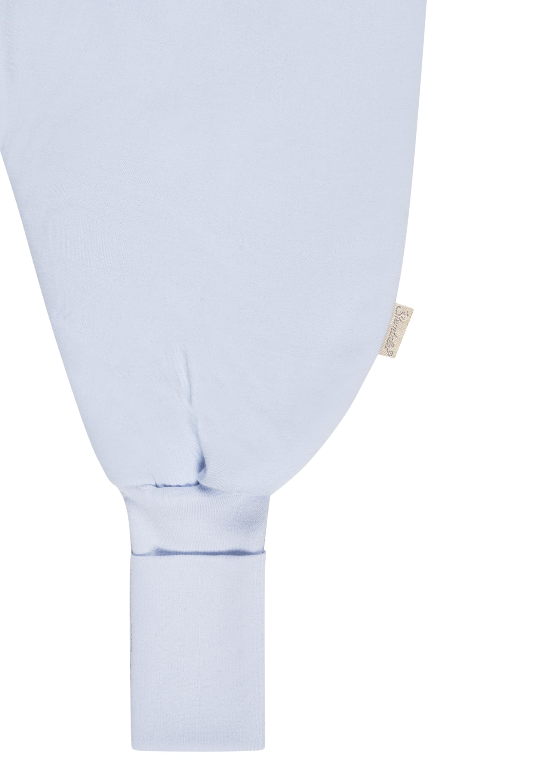 Sterntaler Schlafsack mit Beinen Bär Bo aus Baumwoll-Jersey, Hydrocool-Futter, integrierte Stulpen an den Beinen, Zwei-Wege-Reißverschluss und Applikation auf der Brust; eisblau; 1,50 TOG, Größe 74