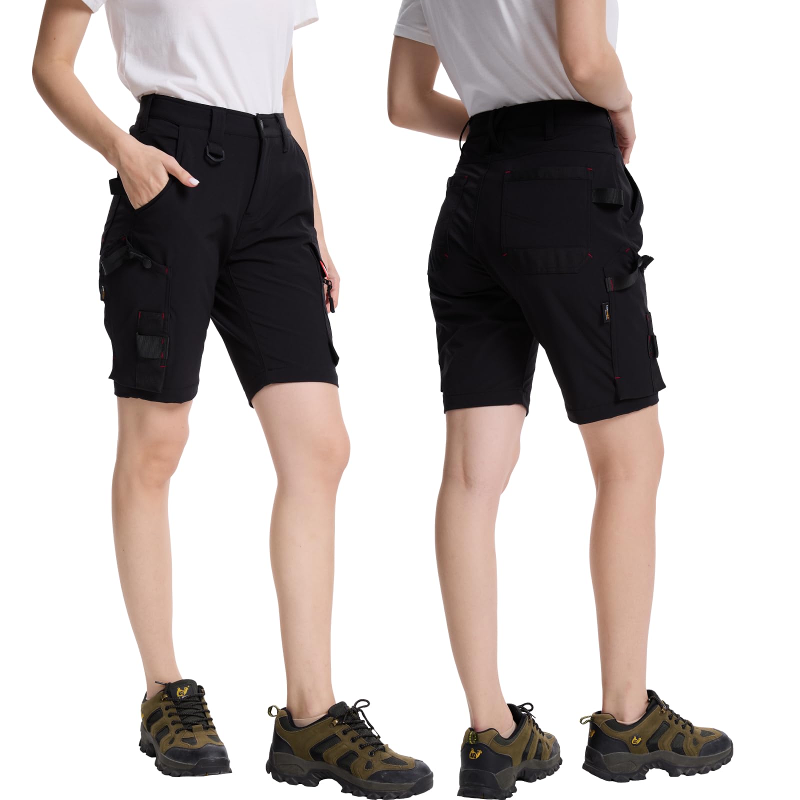 WORK IDEA Damen Slim-Fit Stretch Arbeitsshorts Strapazierfähige Eleganz für höchsten
