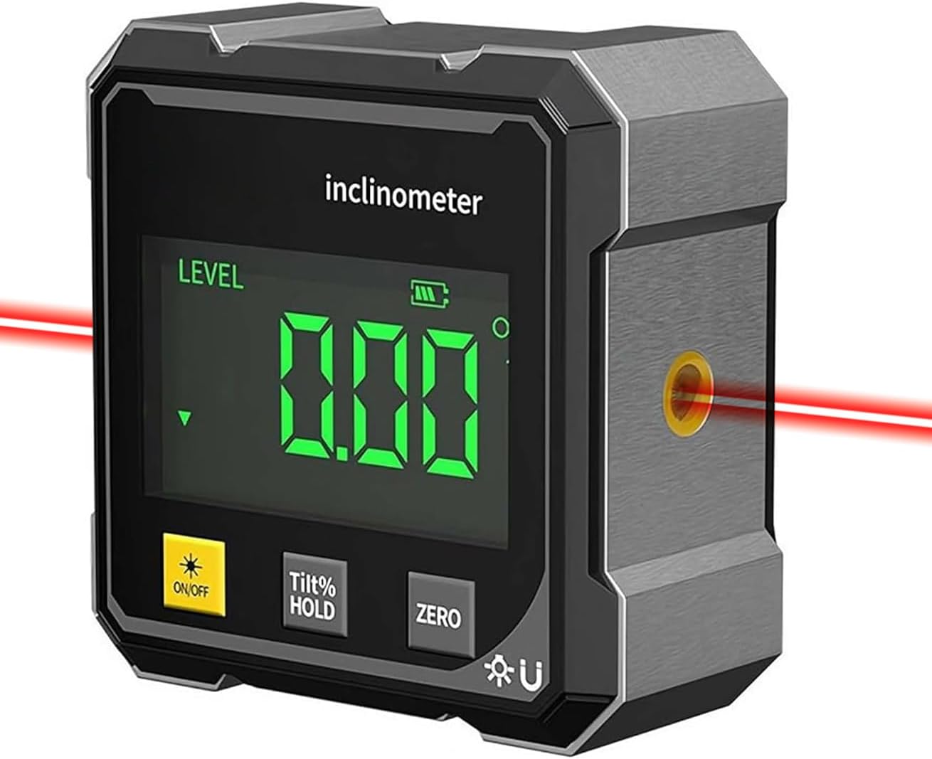 Digital Laser Angle Finder inclinometer, Protractor Tool, 4×90° High Accuracy, Large LED Display, Magnetic Base, USB Rechargeable, for Woodworking, Metalworking, Construction & DIY