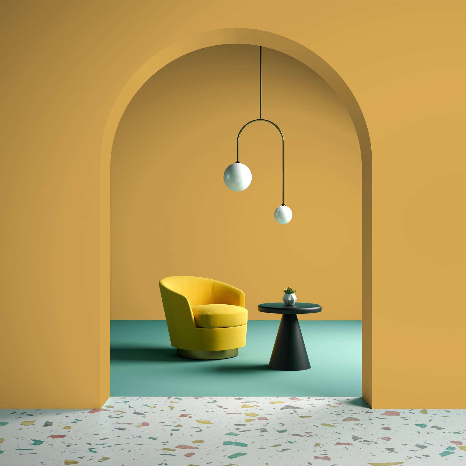 Pintura de emulsión líquida de lujo para interiores, 2,5 litros, color amarillo soleado