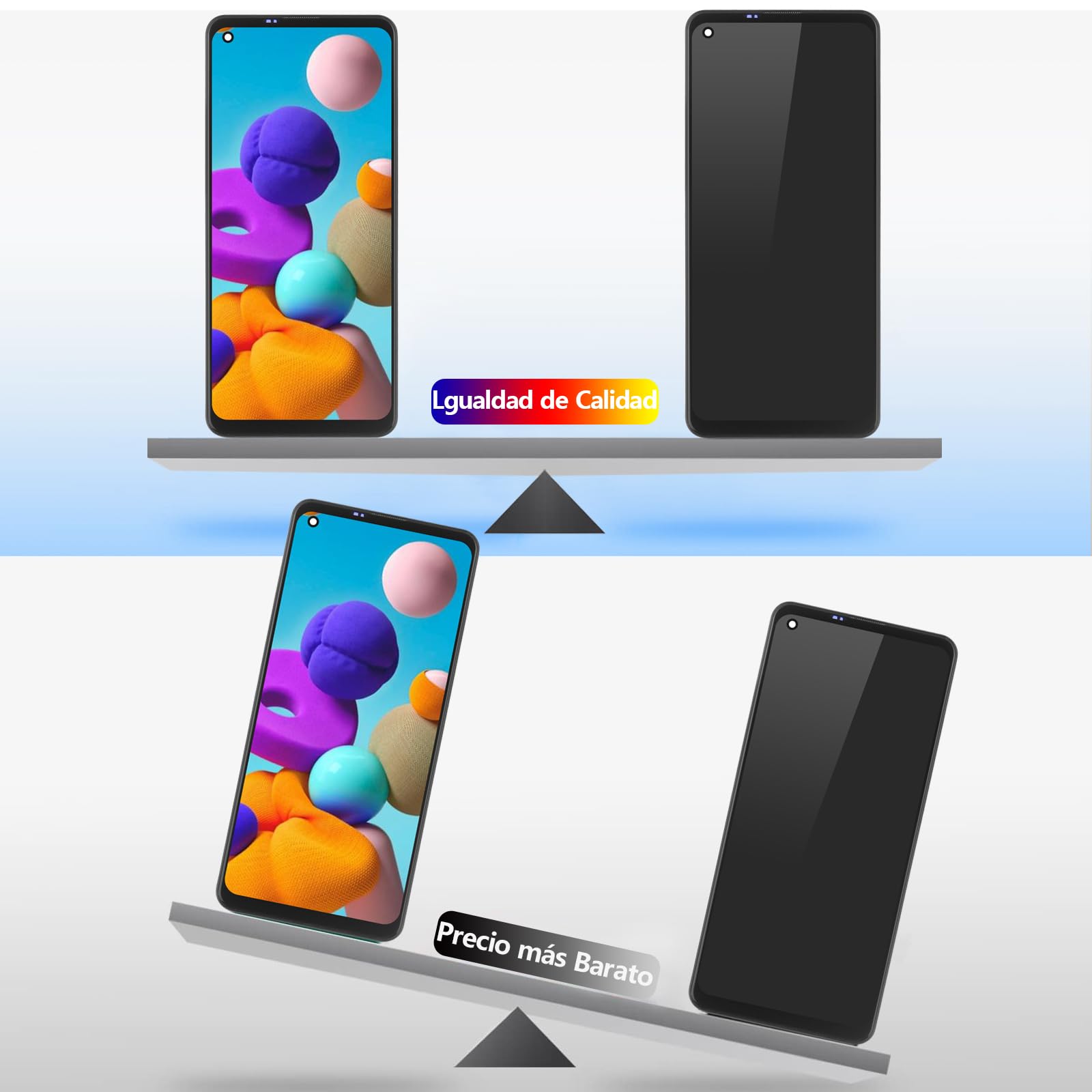RongZy Pantalla para Samsung Galaxy A21S Táctil LCD de Repuesto Ensamblaje Digitalizador Reemplazo para Samsung Galaxy A21S A217 con Herramientas de Reparación(Negro)