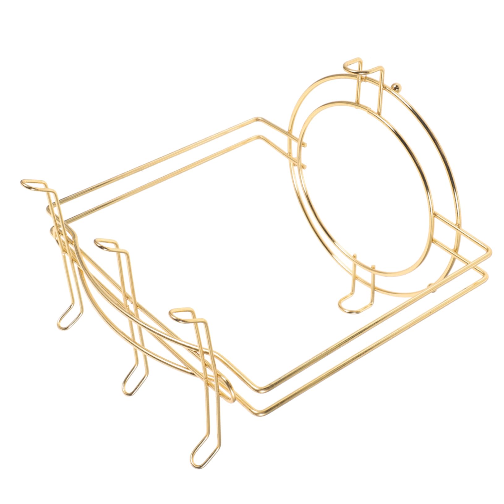 MAGICLULU Cup Plate Organizer Mug Holder for Cups Plates Versatile Kitchen Cabinet and Counter Shelf Organizer Golden