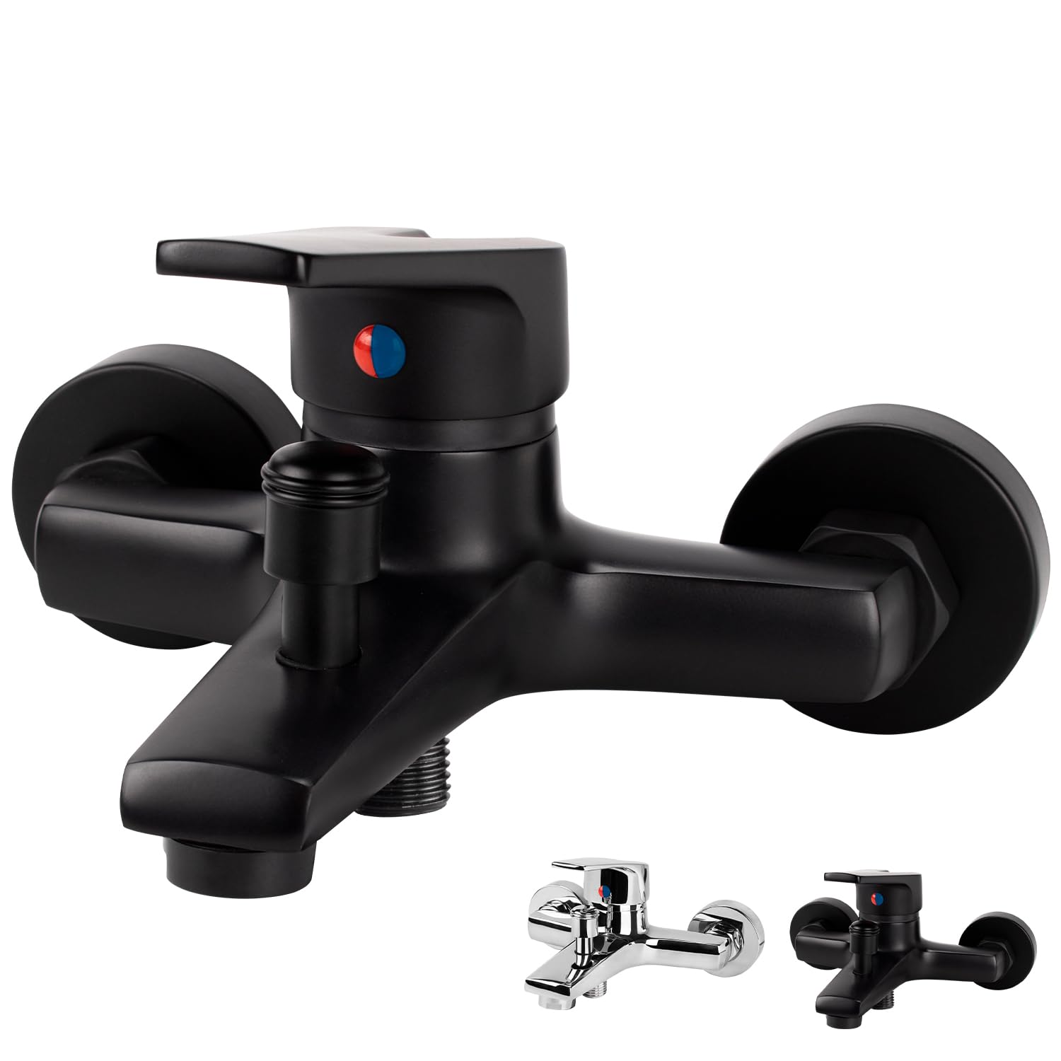 Doucheset, regendouche, zwart, badkraan met handdouche en kraan, doucheset, zwart, badkraan, badkraan met handdouche, wandmontage, badkraan voor badkamer