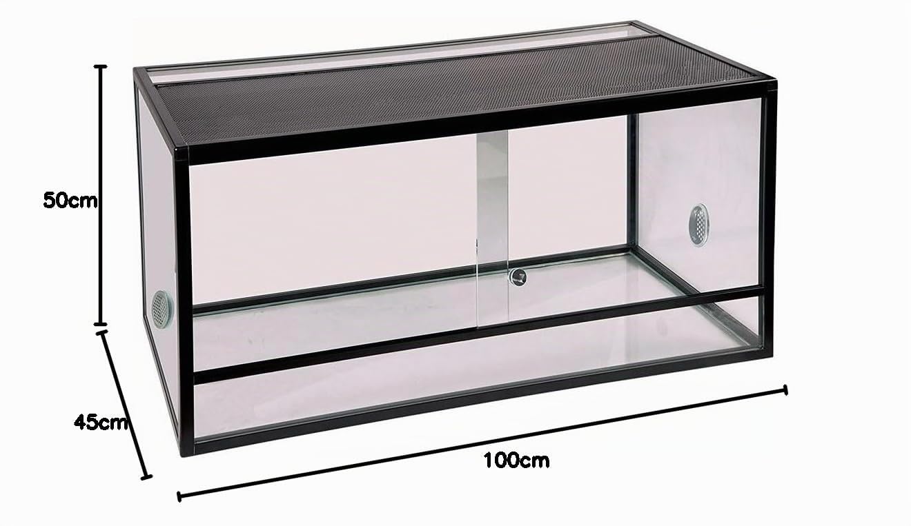 Reptiles-Planet Terrario de Aluminio Elegance, 100 x 45 x 50 cm, Color Negro