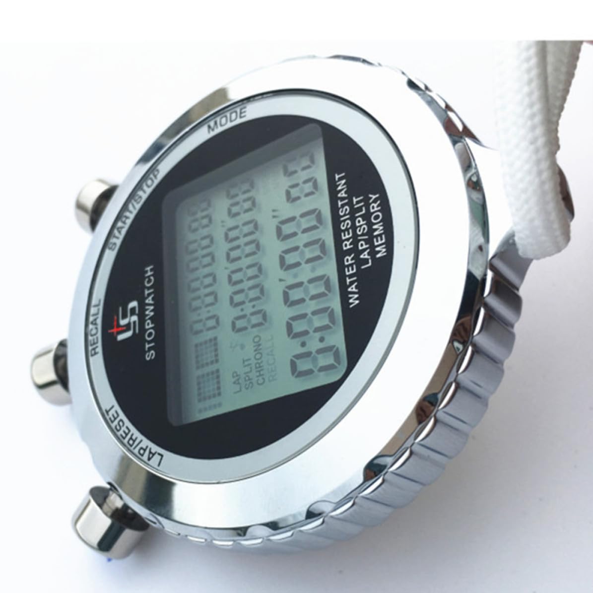 Cronometro Digitale Lcd a 3 Righe con Contatore 120 Tracce | Acciaio Inossidabile, Timer Impostabile e Display, Minuti, Secondi, Anno, Mese, Data, Giorno