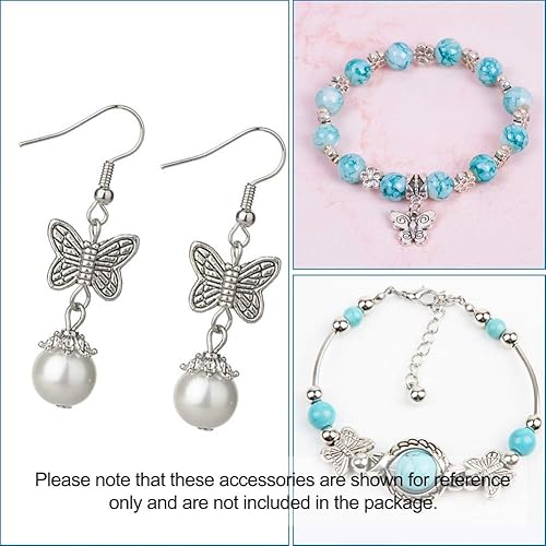 Vista 70 de Dijes de bisel de espalda abierta de estilo surtido, colgantes de marco hueco de metal, dijes de flores prensadas para hacer joyas de resina UV DIY