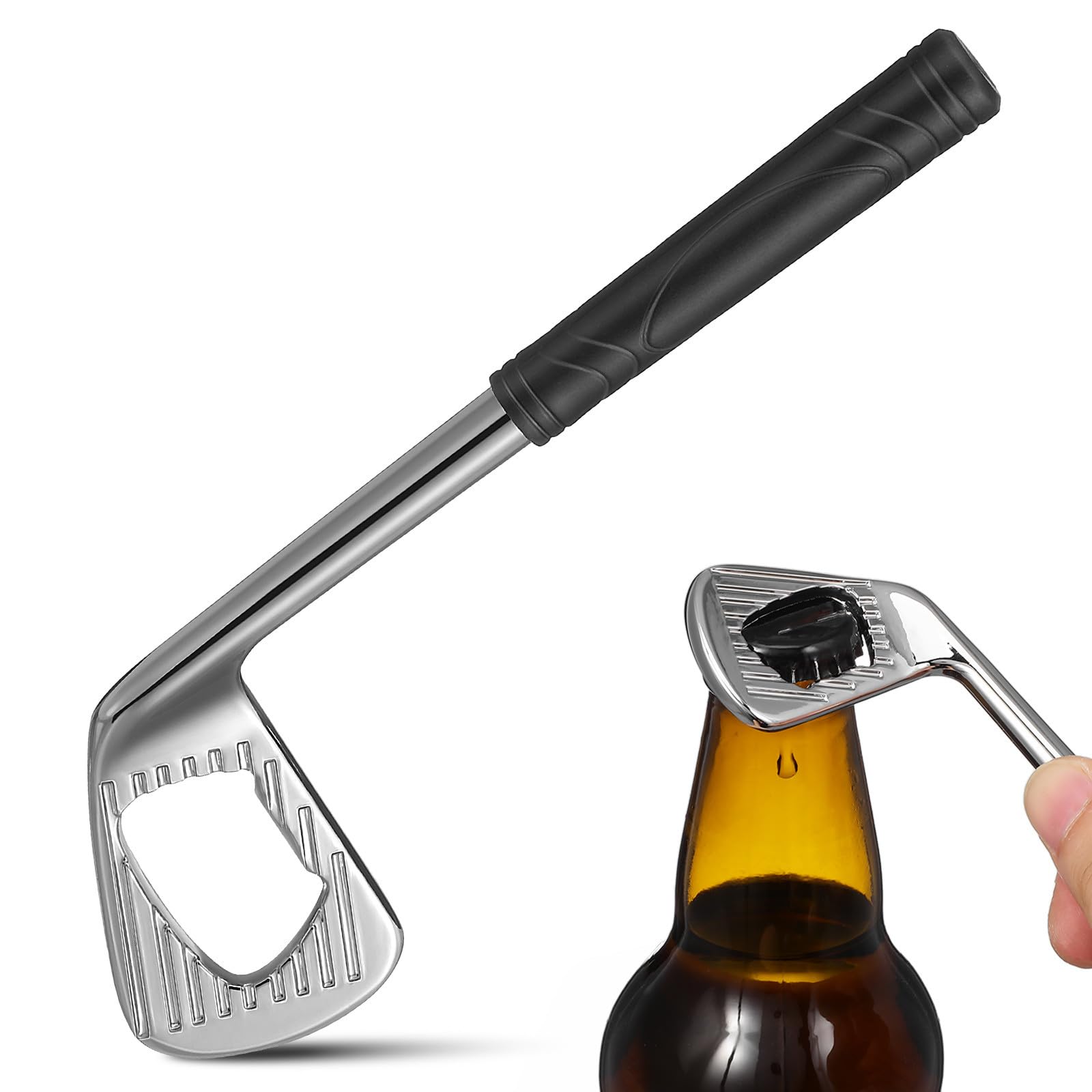 Abridor de botellas de metal duradero con diseño de golf para un destape sin esfuerzo
