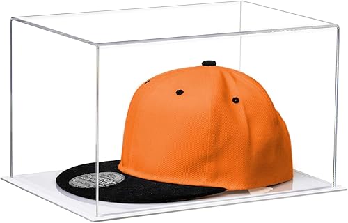 Vista 336 de Better Display Cases Versátil vitrina de acrílico transparente - Caja rectangular grande con base blanca 18" x 12" x 3" (BK09)