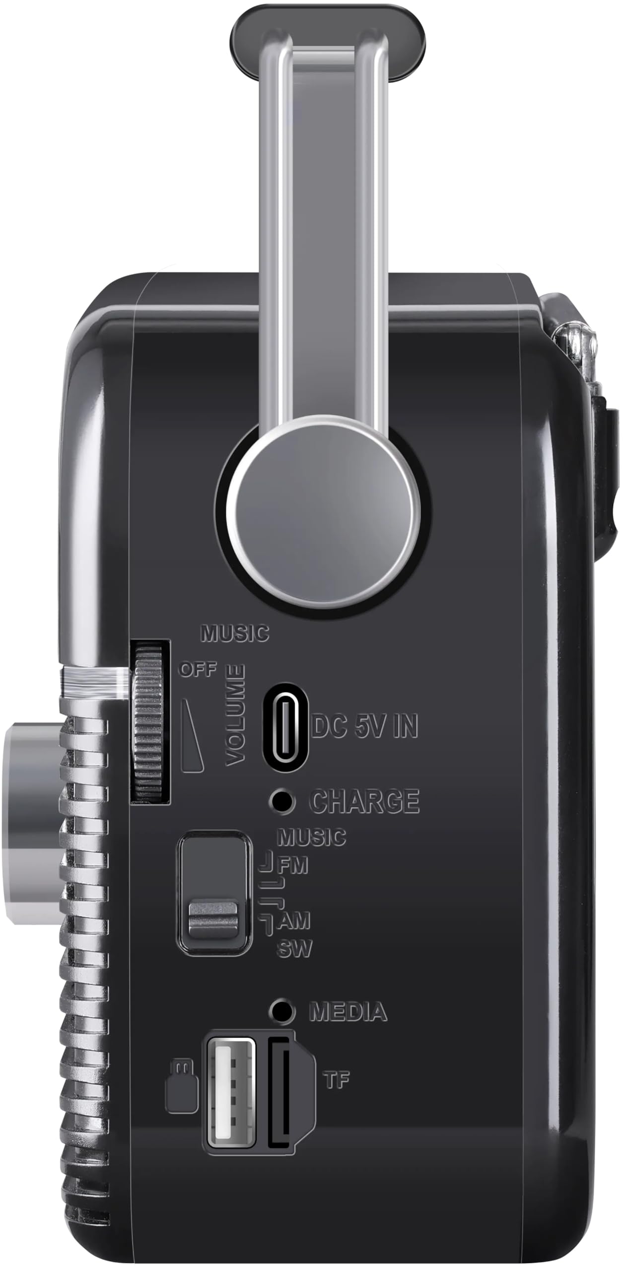 DEFENDER® Vega Tragbares Retro Radio mit Bluetooth, FM/AM/SW Rundfunkempfang, Integrierter Akku, Küchenradio, Teleskop-Antenne, Lautsprecher 5W, USB-C, Schwarz