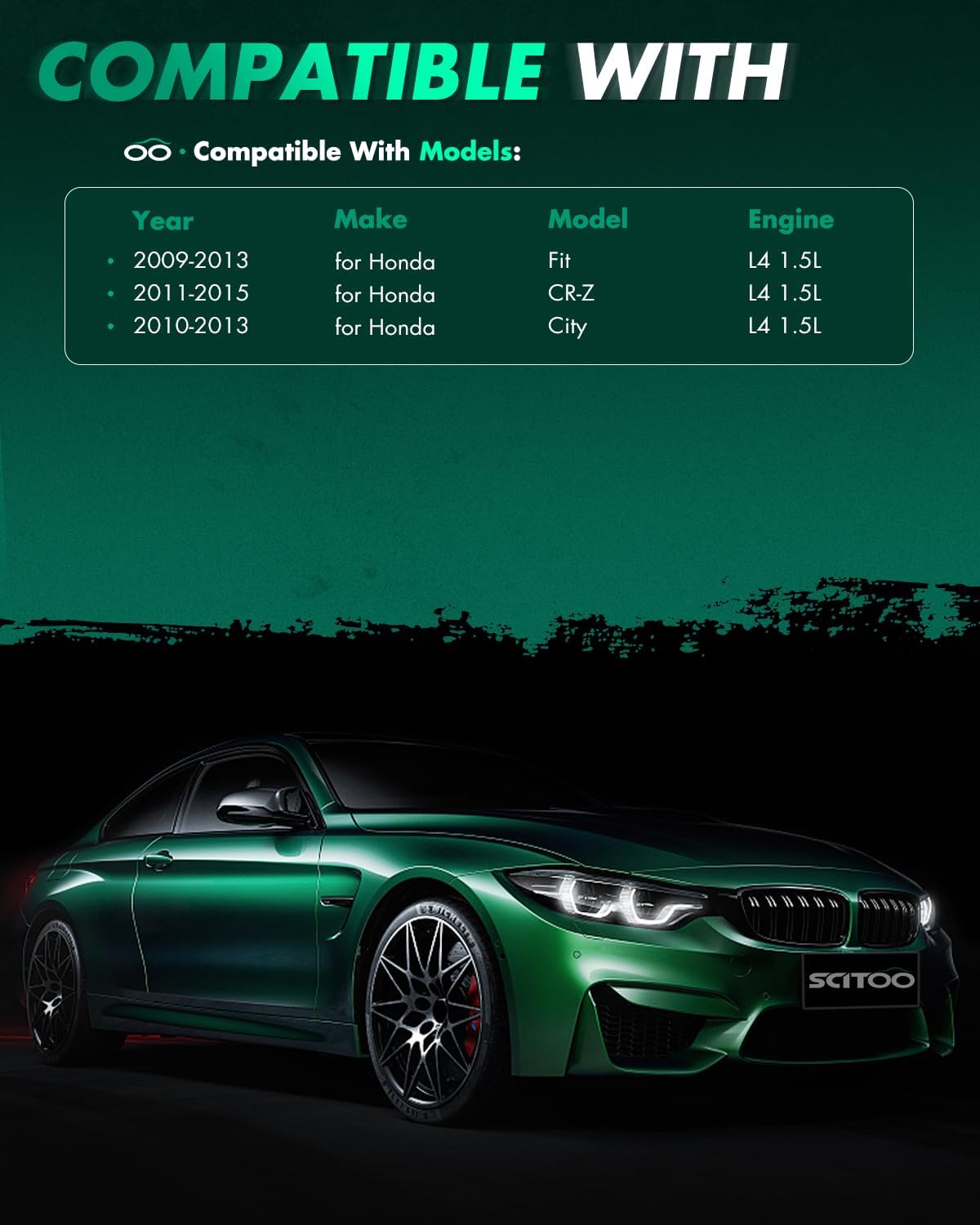 SCITOO Ignition Coil Coils & Iridium Spark Plugs fit for Honda 2009 2010 2011 2012 2013 Fit 1.5L UF626 4 ignition coils for 4 iridium Spark Plugs