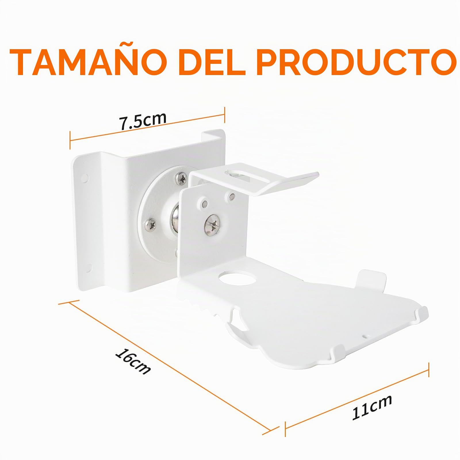 shinar Soporte de Pared de Metal para Sh0w 5 (3ª generación), Giratorio hasta 360°, inclinable -50°/+50°, Accesorio para Sh0w 5 3ª generación con gestión de Cables, Color Blanco