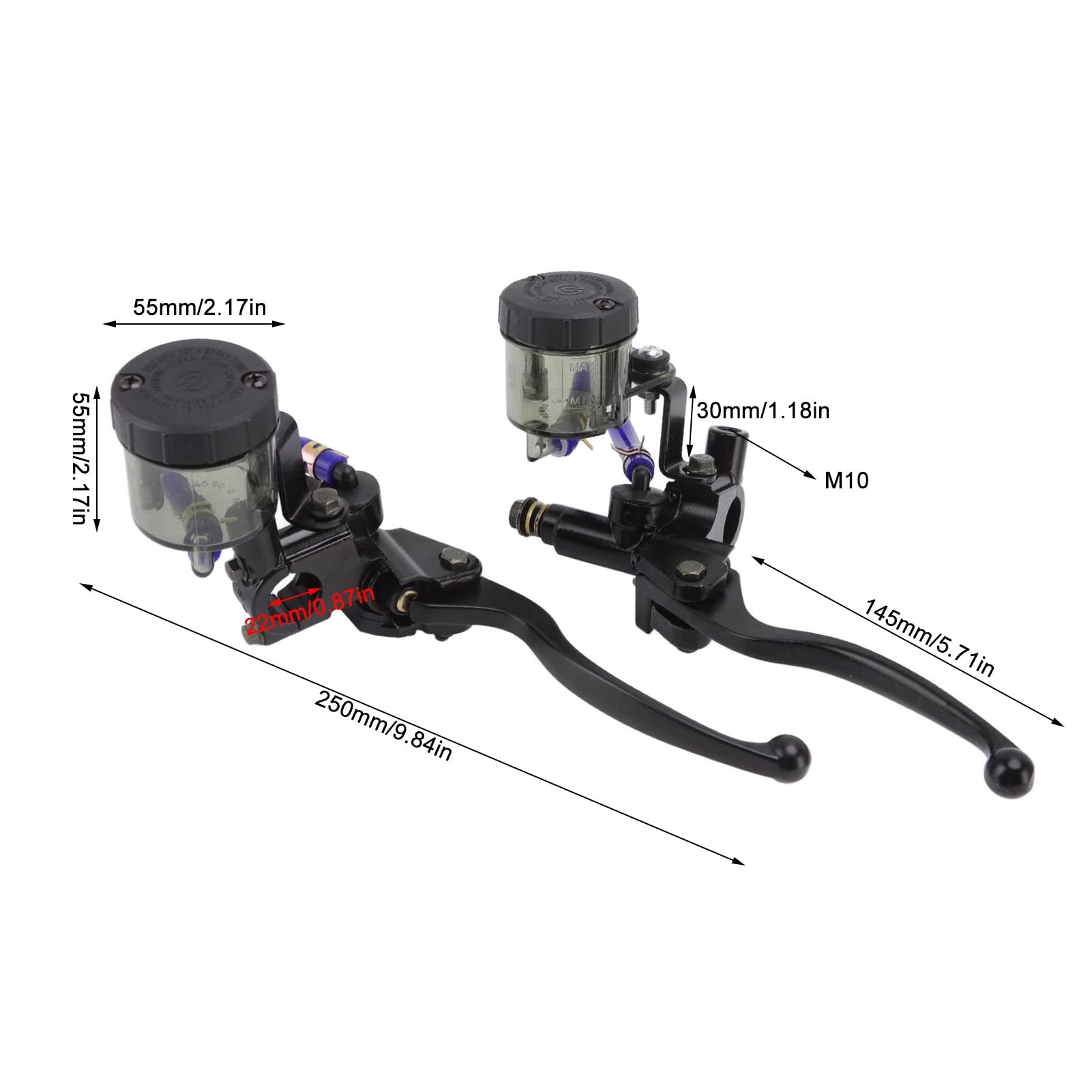 Leve Freno Frizione, 1 Paio Freno Moto Frizione Cilindro Maestro Freno Leva Frizione Accessori Moto con Sostituzione Serbatoio per Leve Maniglia Freno Frizione Moto