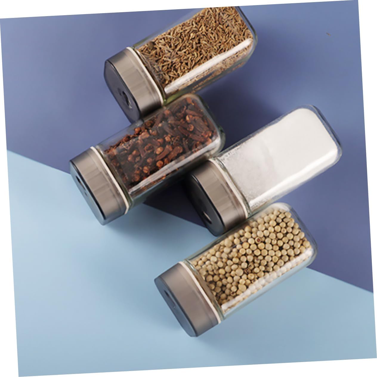2pcs Compact and Lightweight Spice Jars Glass Lids Condiment Bottles for Pepper Seasoning Containers for Kitchen Use