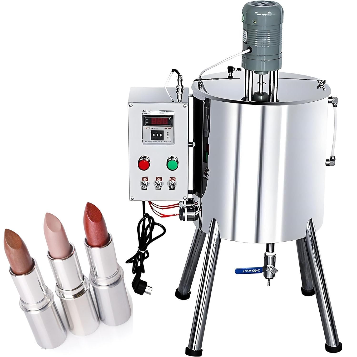 Automatic Paste Bottle Filler 15L 4Gal 30L 8Gal Lipstick Heating Mixing Filling Machine for Lipstick Ointment Wax with