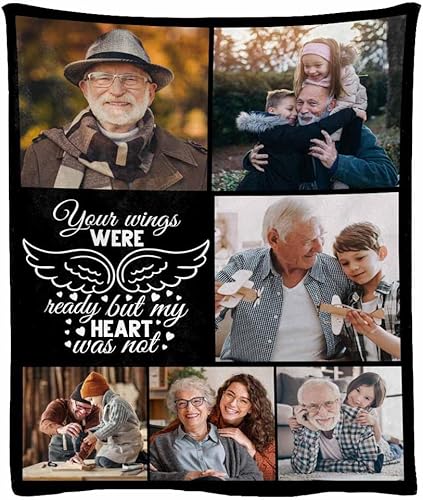 Miniatura 6 de Caisuedawn Manta conmemorativa personalizada en memoria amorosa de un ser querido, manta de collage de fotos personalizada, manta de recuerdo,