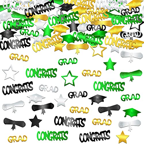 Image of Graduation Decorations 2026 | Congrats Grad Confetti 2026 - Pack Of 1000 | Green and Gold Confetti | Graduation Table Decorations | Graduation Confetti 2026 | Graduation Confetti for Table, Katchon