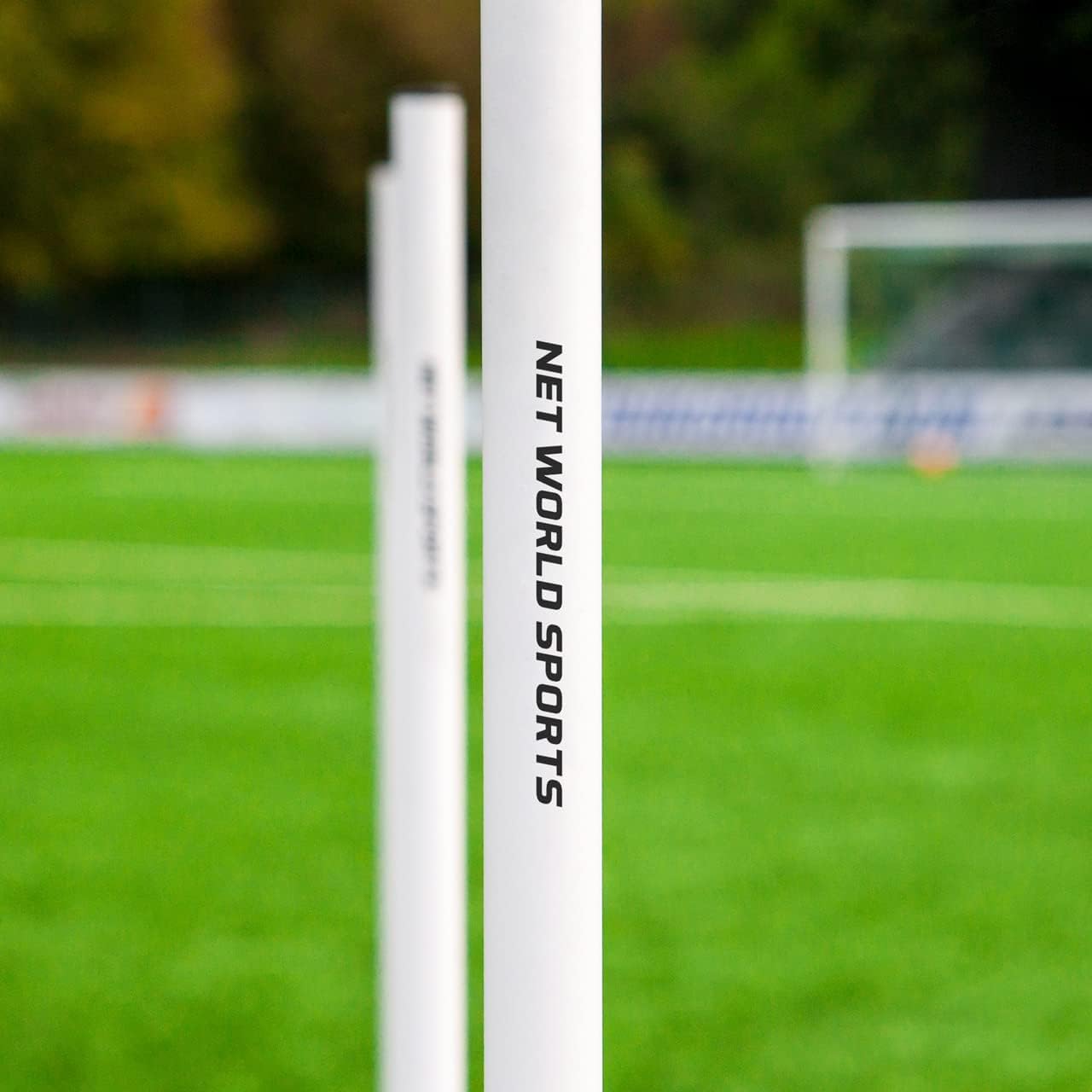 FORZA Boundary Poles | 4.5ft l Multi-Purpose Boundary Poles with Optional Weighted Bases | Football/Soccer Training Equipment | Multi Sports Equipment - Fitness & Speed [Pack of 4]