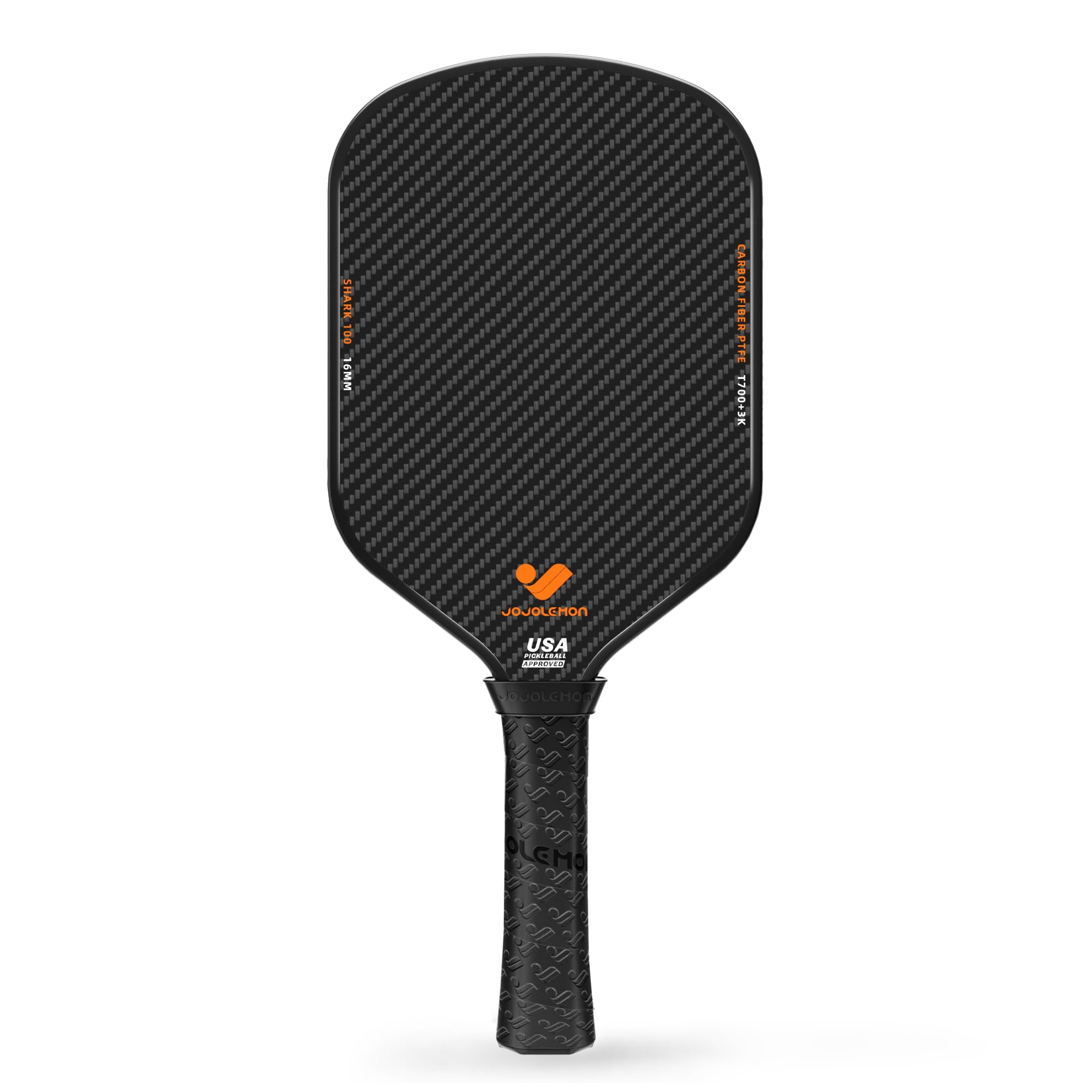 JOJOLEMON(ジョジョレモン) ピックルボールパドル 未加工のカーボンファイバー製パドルフェイスと16mmパワーポリマーコアピックルボールラケットが特徴で、スピンと一貫性を追求して設計されています