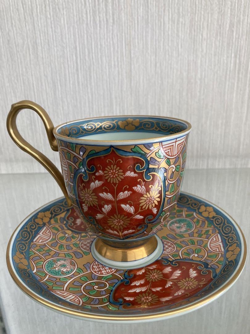Amazon | 林九郎窯 染錦珈琲碗皿 コーヒーカップ＆ソーサー | ノー 