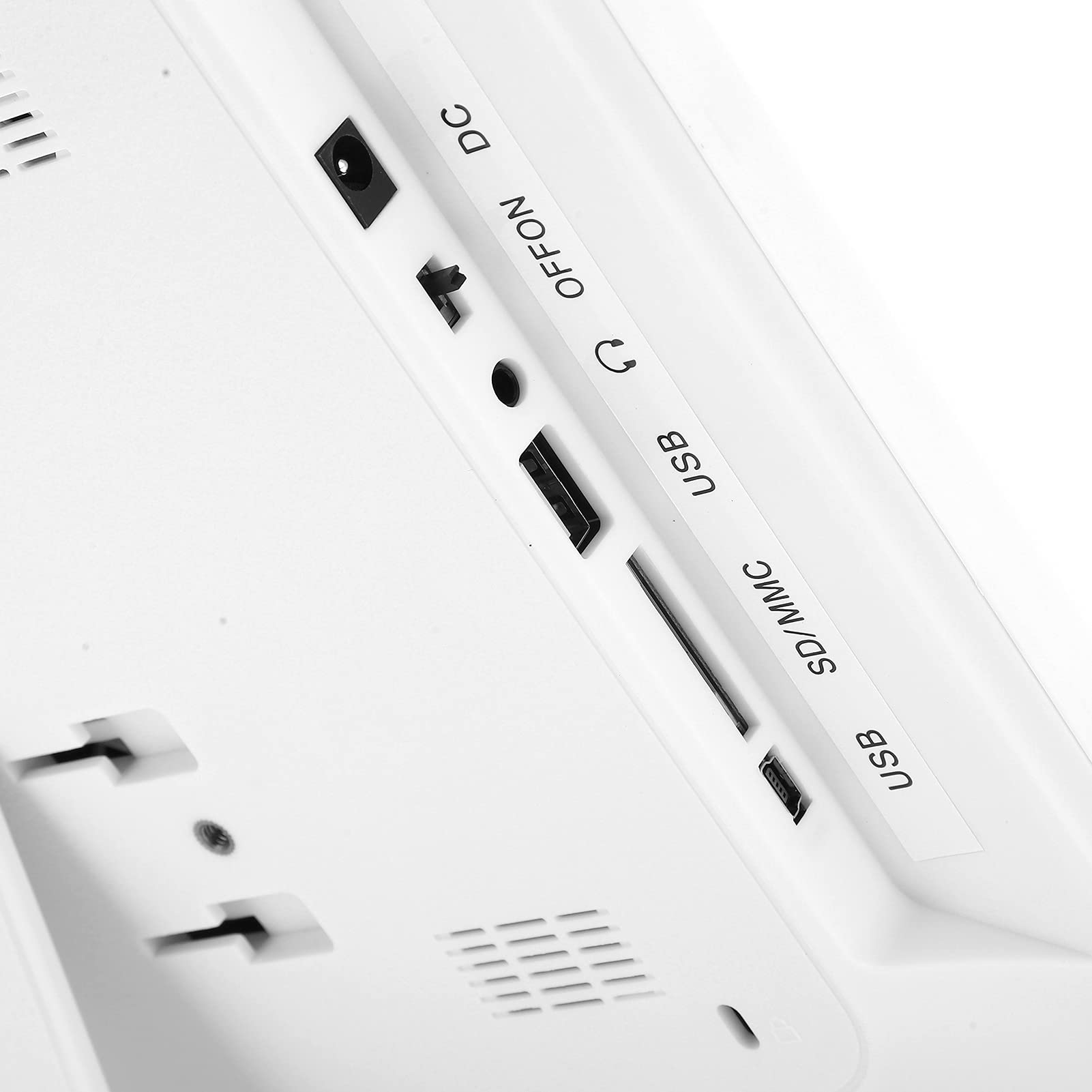 Elprico 15 Zoll Digitaler Bilderrahmen,1024x768 4:3 Elektronischer Bilderrahmen mit Infrarot Fernbedienung,Integriertes Stereo-Audio,Unterstützungsuhr,Zeitschalter,Kalender,Wecker(Weiß)