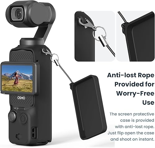 Miniatura 5 de Funda protectora de silicona cardán para DJI Osmo Pocket 3, protección completa, protector de pantalla de lente de cámara de mano