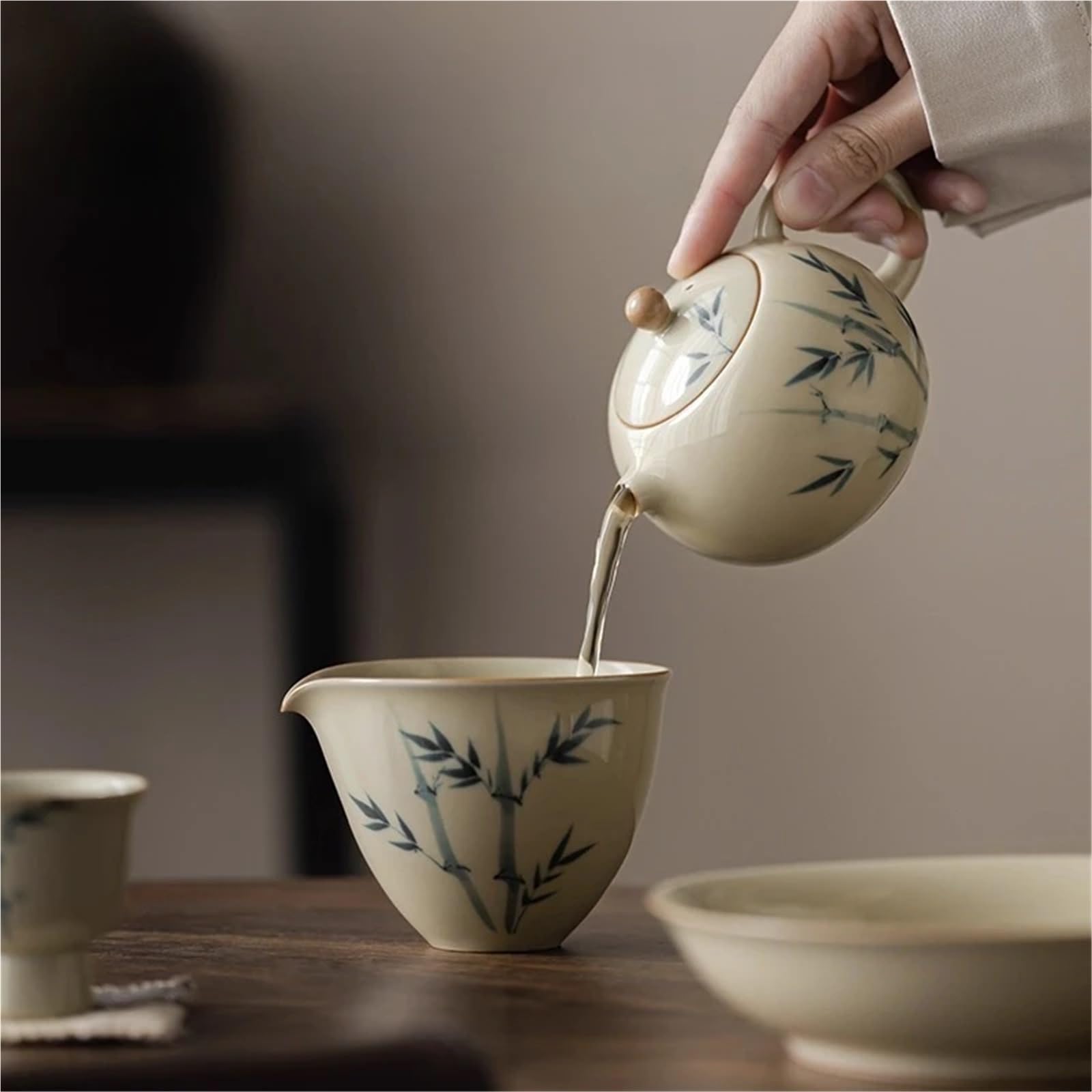 Tetera Tetera pequeña de cerámica for preparar té, taza individual for una sola bebida, juego for el hogar(3-piece set)