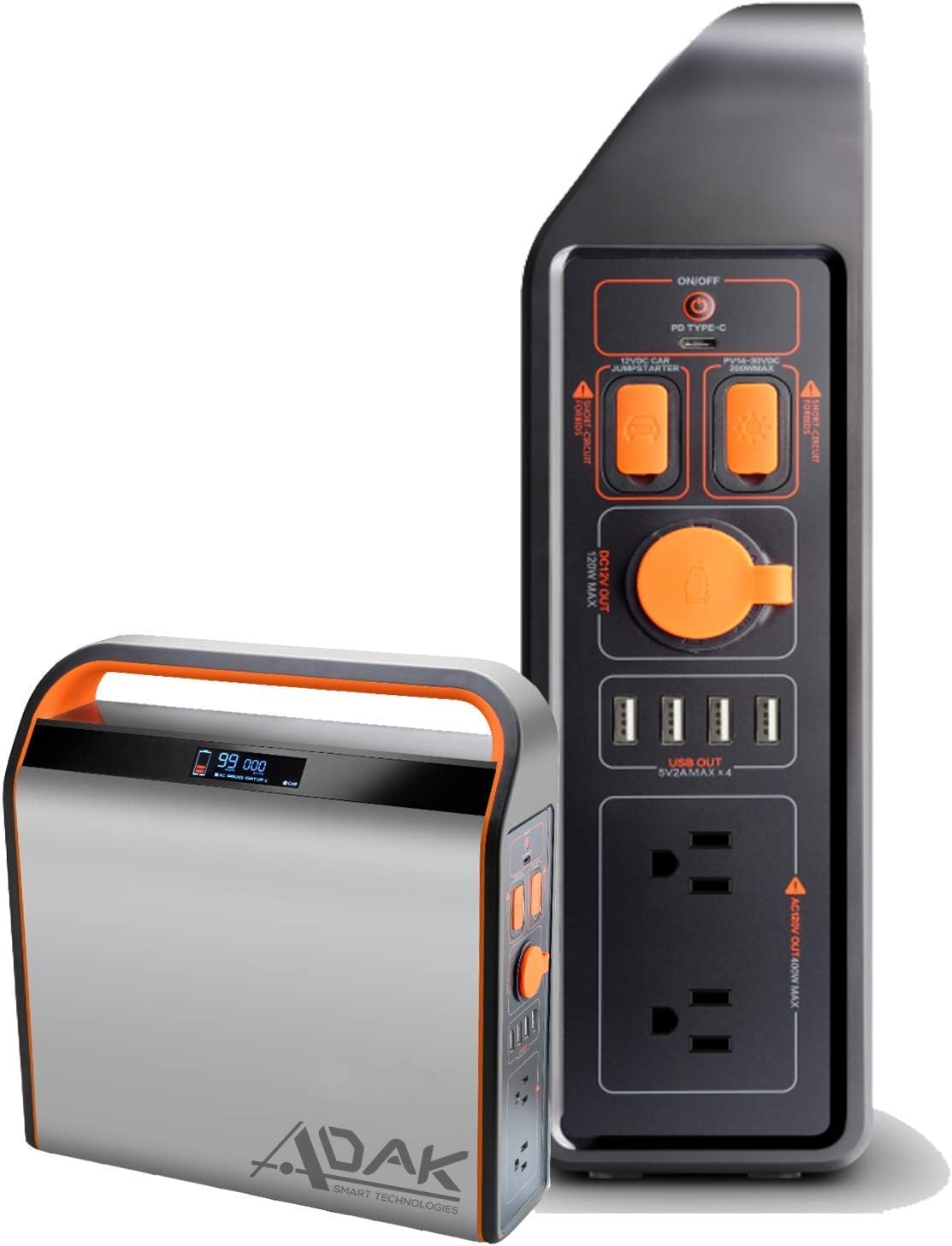 450Wh/128000mAh Portable Power Station, Fast Charging Type-C, Dual AC Outputs, Car Jump Starter, 130-Hour Emergency Light, 450W Solar-Ready Generator (Solar Panel Sold Separately)