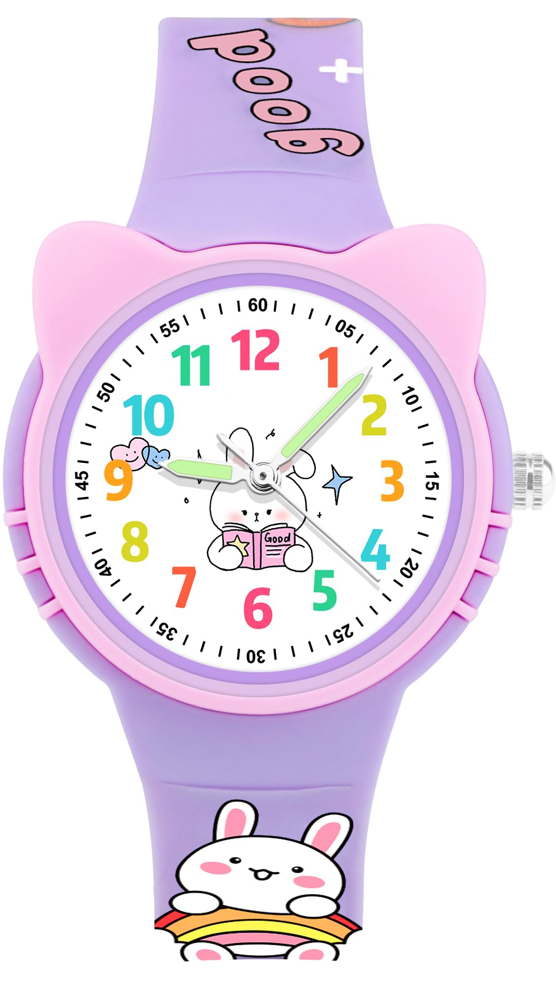 Kids Waterproof Watch 7 Color Light Alarm