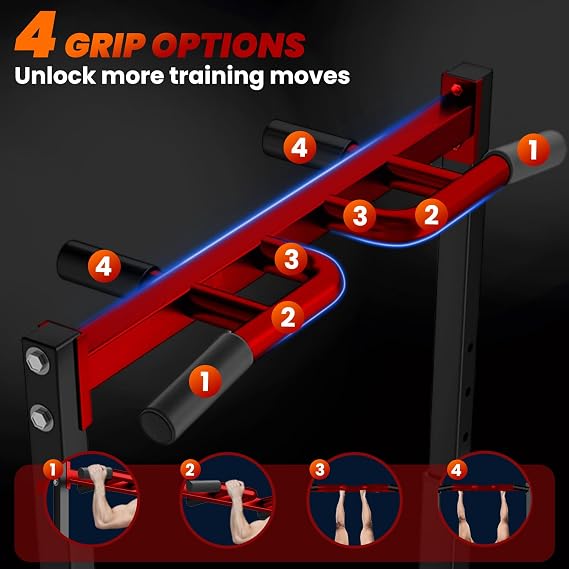 WATBKHE Power Tower Pull Up Dip Station, Foldable Pull Up Bar Free Standing