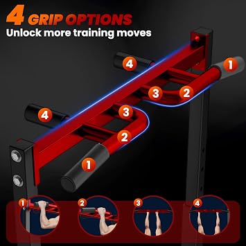 WATBKHE Power Tower Pull Up Dip Station, Foldable Pull Up Bar Free Standing