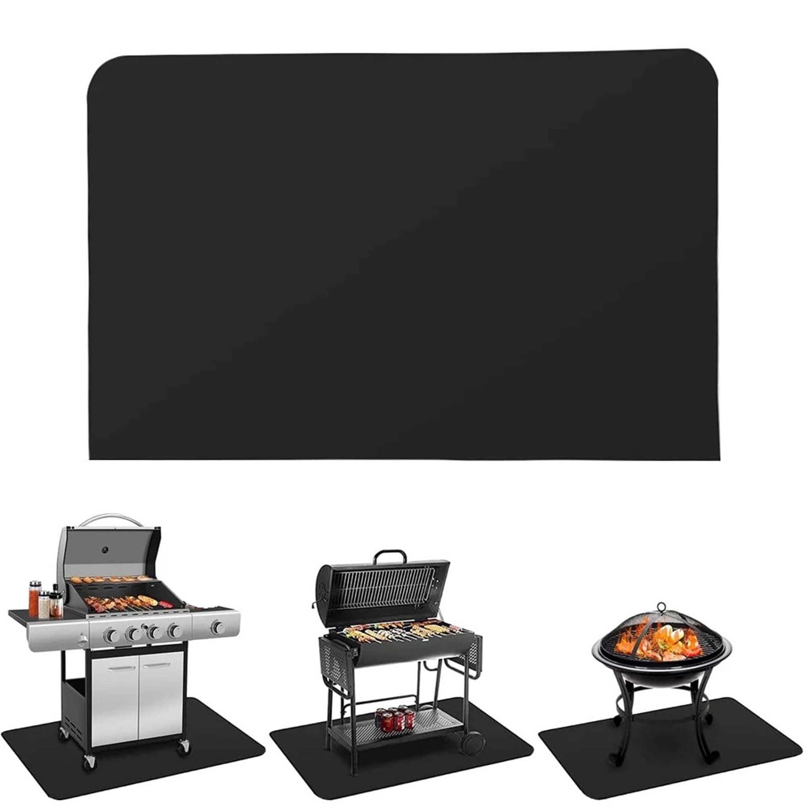 Hearth Rugs Tappetino for camino resistente alle alte temperature in fibra di vetro a doppio strato for la protezione del pavimento in legno(90 * 90cm orange)