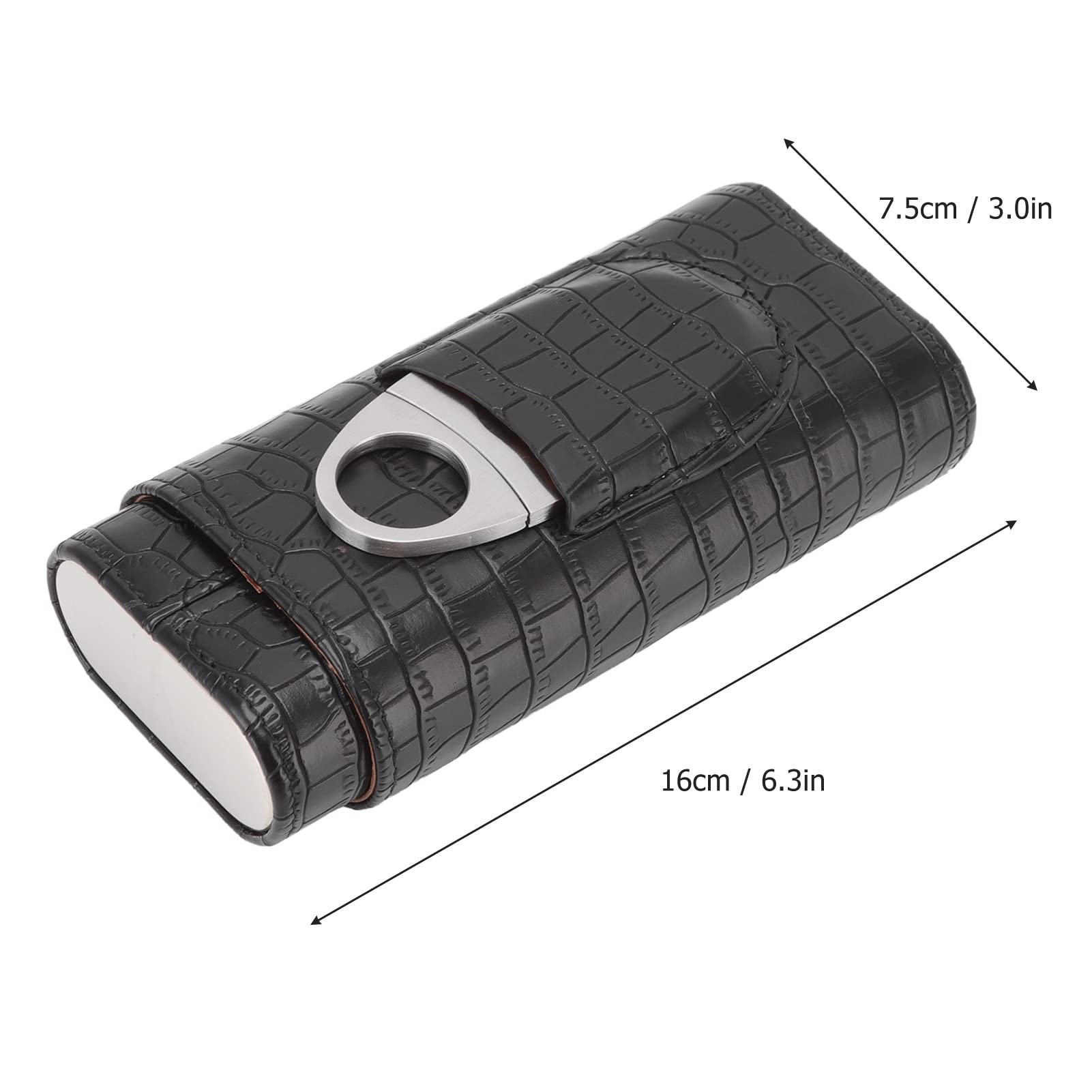Etui na Cygara Przenośne 3 Szt. Uchwyt na Akcesoria do Cygar Cigar Humidor Etui z Nożem do Podróży Drewno Cedrowe Liner Idealne Akcesoria do Cygar Prezent dla Miłośników Cygar Czarny