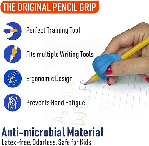 Miniatura 8 de The Pencil Grip Agarres para Lápices, The Crossover Grip, Ayuda Ergonómica de Escritura Para Diestros y Zurdos, Agarres de Lápices Coloridos