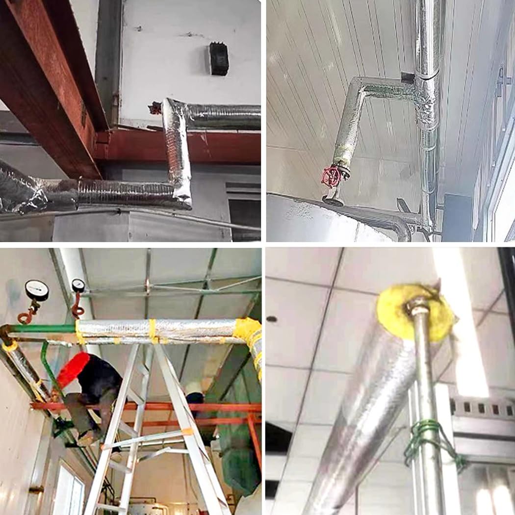 27-273.0mm Papel De Aluminio Coquilla Aislante, Laminado Tubo Aislamiento Lana De Roca Con Conductividad Térmica, Para Tubos Fríos O Calientes(ID48.0mmxT30.0mmxL1.0m)
