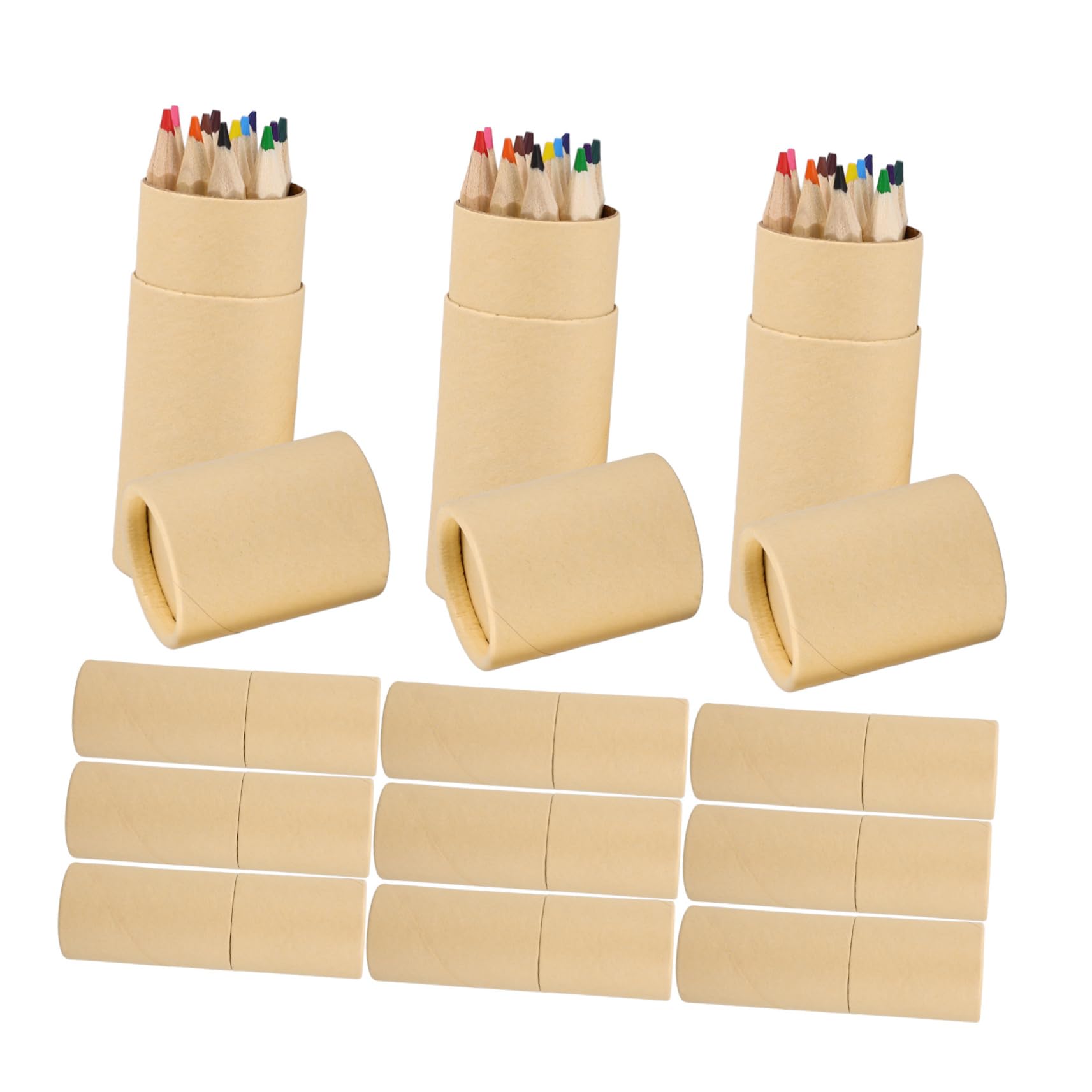 HOMSFOU Matite Colorate in Legno Beige, 12 Pezzi, per Disegno