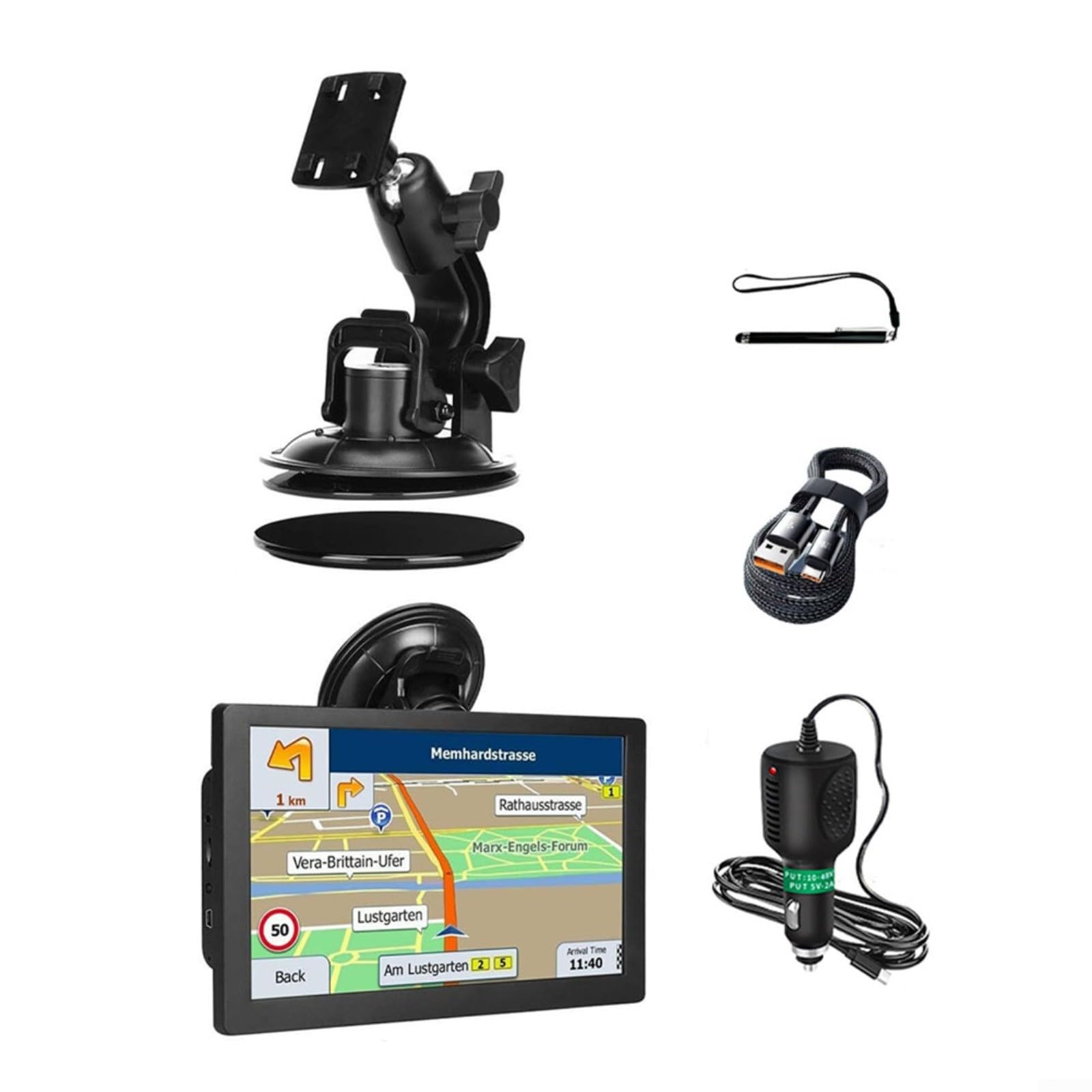 GPS per camion 2025 con display da 9 pollici per auto, autobus e camper supporta la riproduzione multimediale (in Europa)