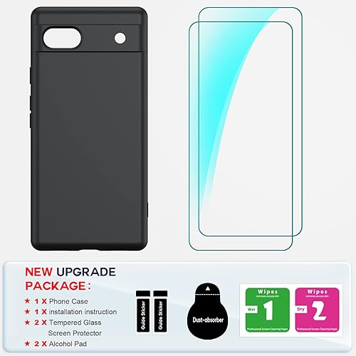 Miniatura 8 de LeYi Funda para Google Pixel 6A, Funda para Google Pixel 6A 6.1" con Paquete de 2 Protectores de Pantalla de Vidrio Templado, Funda de Silicona