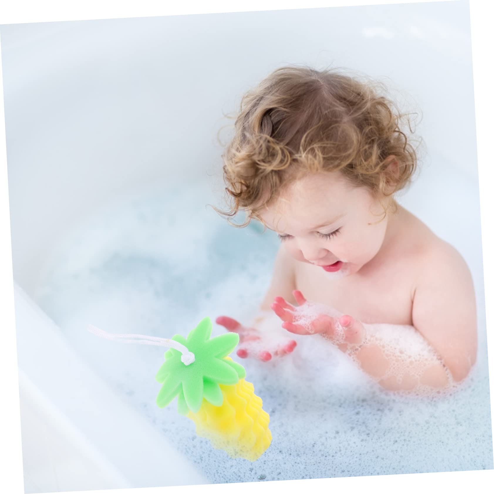 PLAFOPE Spugna Da Bagno Per Bambini Con Motivo Ananas Facile Da Pulire Scrub Per Il Corpo Per Bambini Piccoli Sicura Per