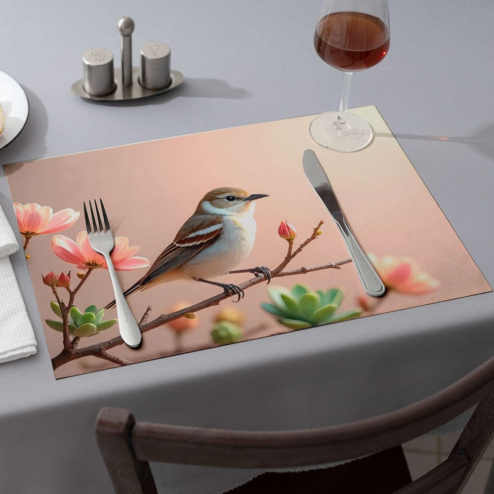 Sets de table de printemps avec oiseaux pour sublimer vos repas de Pâques et déjeuners