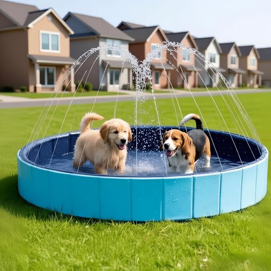 Piscina Cani Grandi Pieghevole 2-in-1 | Sicurezza ottimale. Una piscina cane durevole. Usabile come piscinetta neonato spiaggia pratica in vacanza.