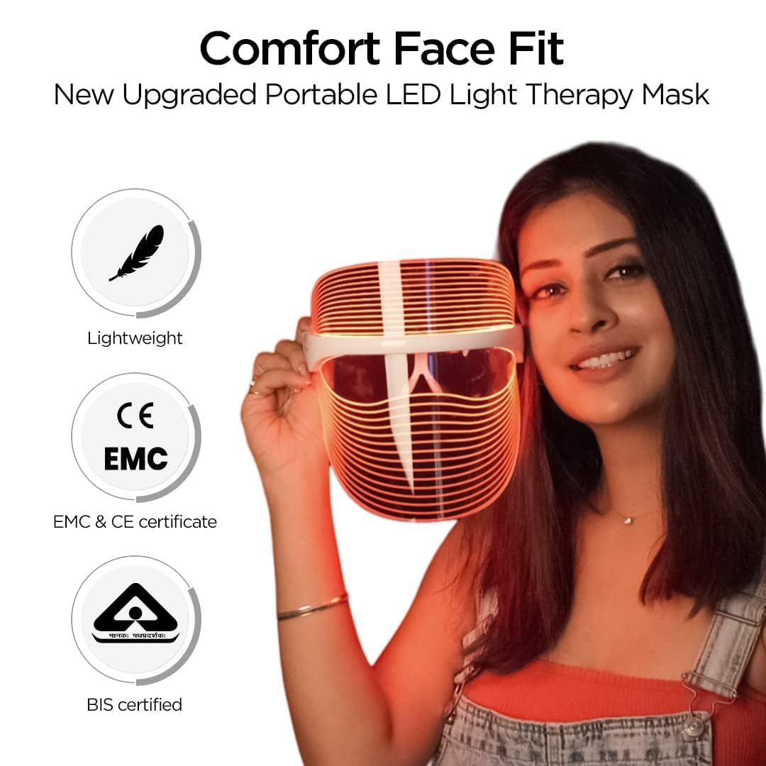 Ganraj 3 in 1 LED Face Mask | For Glowing Clean & Clear Skin | Anti Acne & Anti Ageing | Skin Rejuvenation | Facial at home | For All Skin Type | For Men & Women (unisex) 3