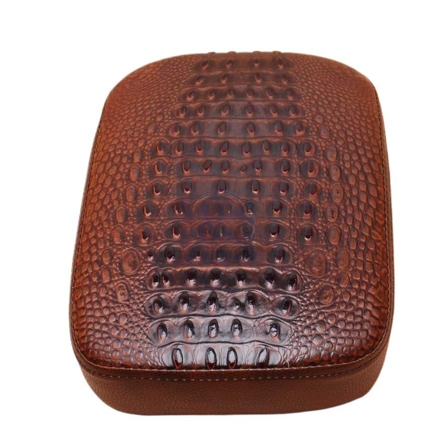 Selle passager et housse de siège arrière moto en PU crocodile marron haut de gamme