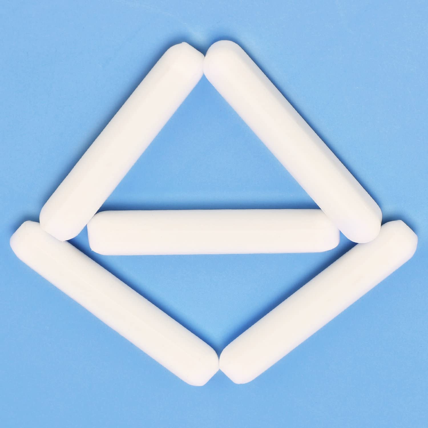 Labasics 5-Pack Stir Bar Set, 50 mm PTFE-Coated Magnetic Stirring Bars White Laboratory Stir Mixer for Stirrers, 5 PK