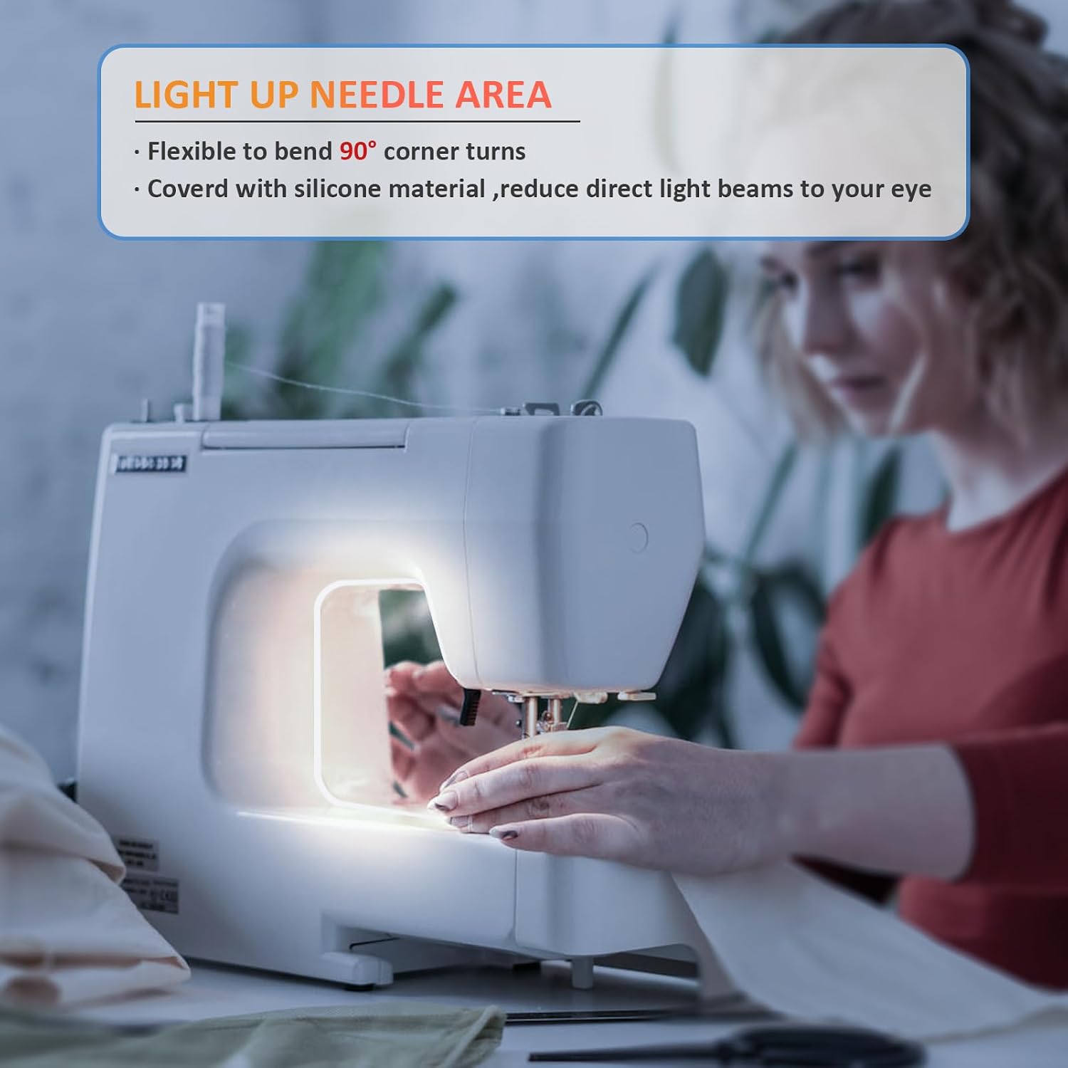 5V USB LED Strip Light 6.56ft/2m,PAUTIX 640LEDs 1200lm Dimmable COB LED Strip 6000K Daylight White CRI85+ USB Powered Backlight for Sewing Machine,Mirror, Cabinet, Wardrobe, DIY Lighting Project