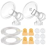 Maymom Breast Pump Kit Compatible with Medela Pump in Style Advanced Breast Pumps; 2X Breastshields (one-Piece), 27mm, 4 Valves, 6 Membranes, & 2 Tubings; Can Replace Medela Valve, Pumpinstyle