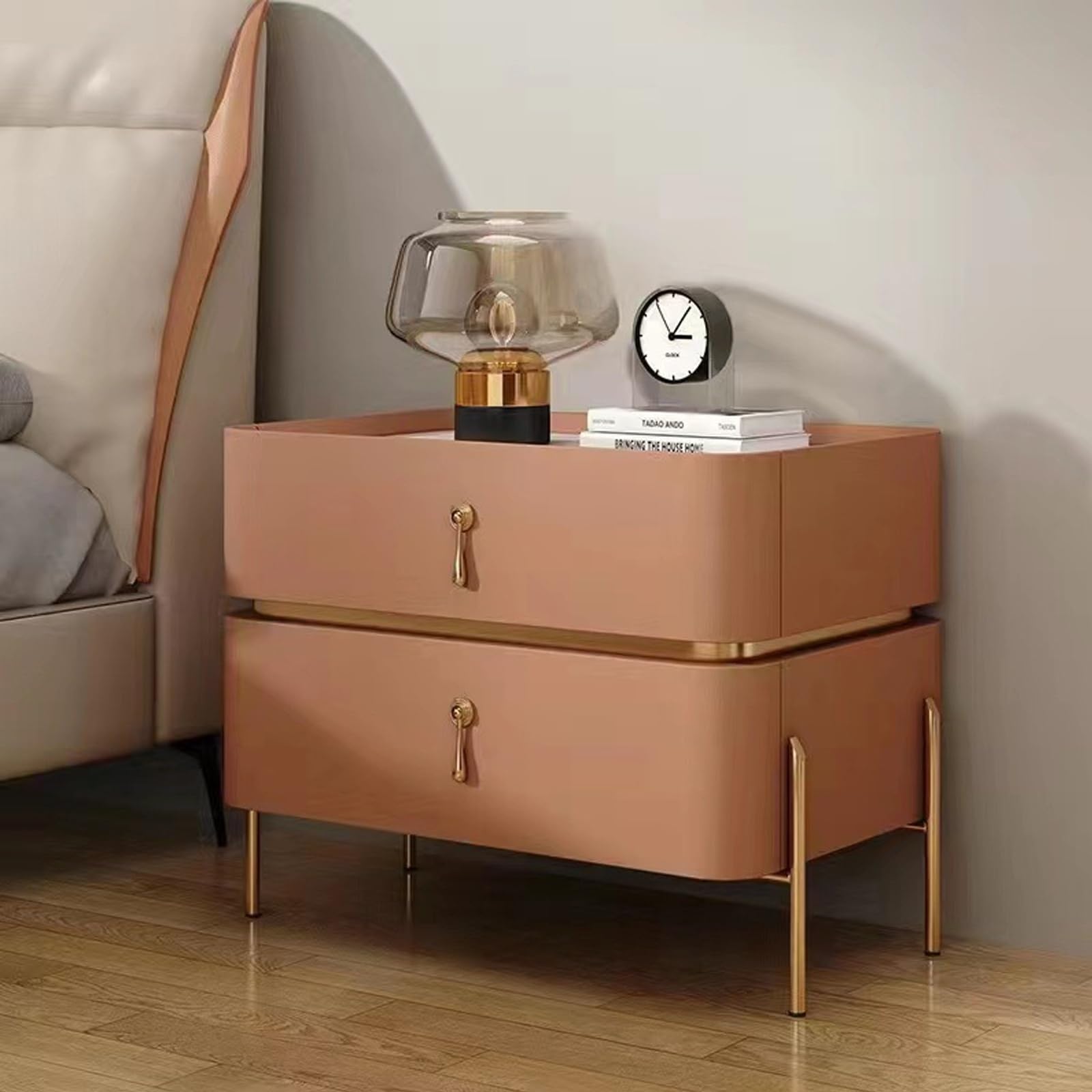 SXZenSpace Modern Nightstand with Faux Marble Top, Stylish Wooden Side Table for Bedroom, Chic Accent Home Decor, Versatile Night Living Room