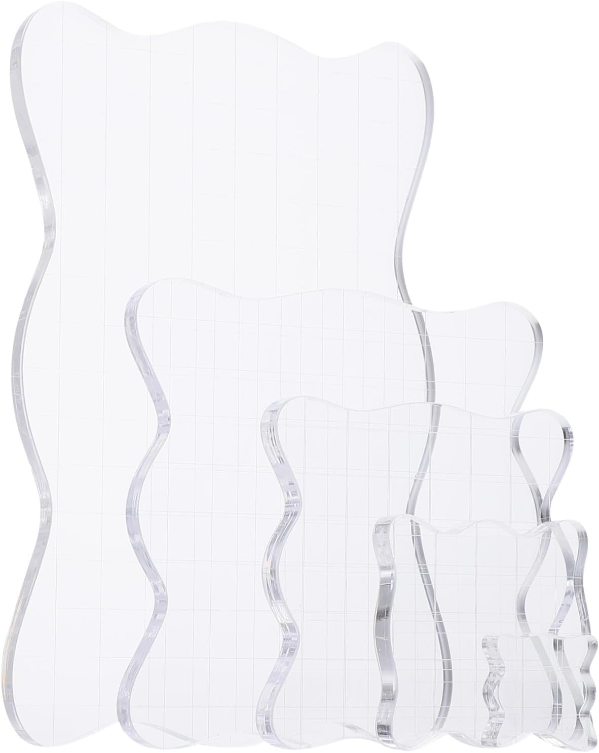 5Pcs Acrylic Stamp Blocks and DIY Seal Handles Scrapbooking Craft Tools for Handmade Stamp Making and Card Crafting
