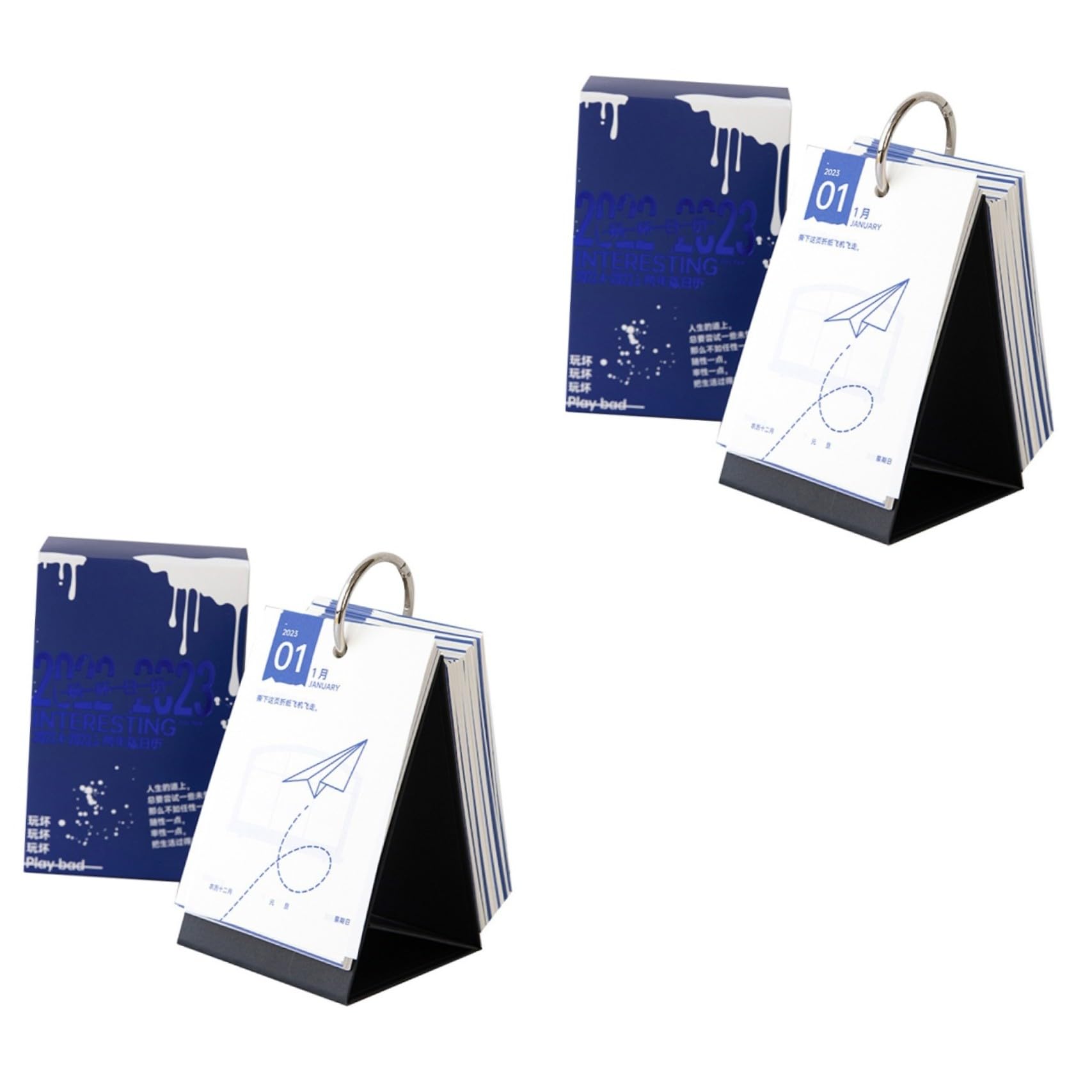 SEWACC 2stücke Diy Abreißkalender Für Schreibtisch Lustiger Und Kreativer Decompression Desk Calendar Für Als Für Freunde Und Familie Bürodekoration Und